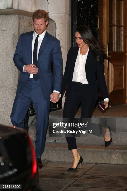 Prince Harry and Meghan Markle attend Endeavour Fund Awards Ceremony at Goldsmiths Hall on February 1, 2018 in London, England.