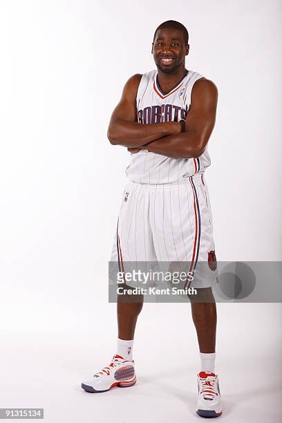 Raymond Felton of the Charlotte Bobcats poses for a portrait during 2009 NBA Media Day at Time Warner Cable Arena on September 28, 2009 in Charlotte,...