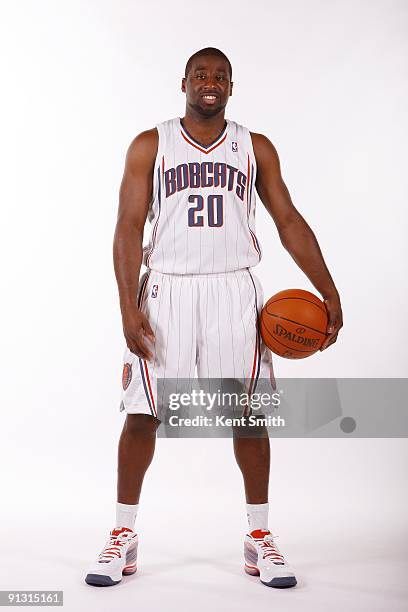 Raymond Felton of the Charlotte Bobcats poses for a portrait during 2009 NBA Media Day at Time Warner Cable Arena on September 28, 2009 in Charlotte,...