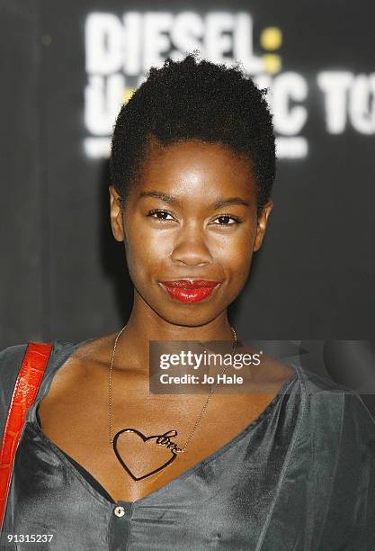 Tolula Adeyemi attends the Diesel:U:Music World Tour Party held at the University of Westminster on October 1, 2009 in London, England.