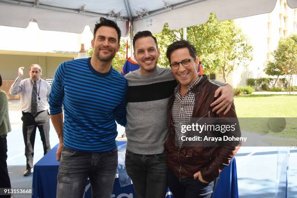 Cheyenne Jackson, Jason Landau and Dan Bucatinsky attend the Starlight Children's Foundation's Design-a-Gown Launch Event at LAC+USC Medical Center...