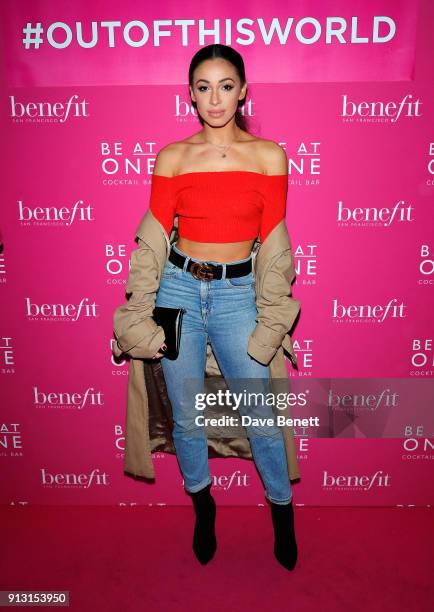 Danielle Peazer attends Benefit Cosmetics BADgal BANG! launch event on February 1, 2018 in London, England.