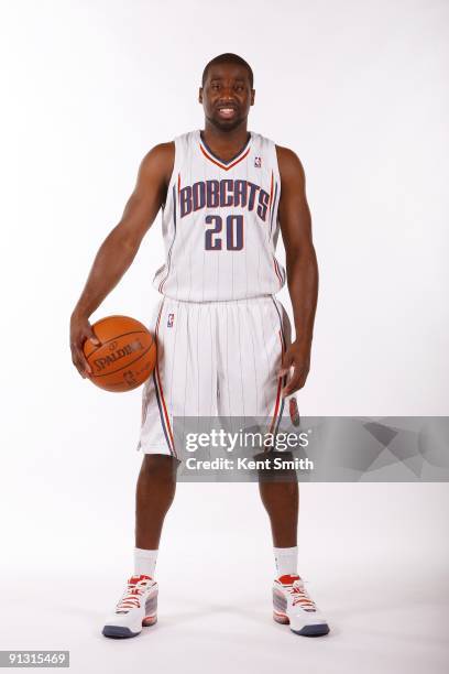 Raymond Felton of the Charlotte Bobcats poses for a portrait during 2009 NBA Media Day at Time Warner Cable Arena on September 28, 2009 in Charlotte,...