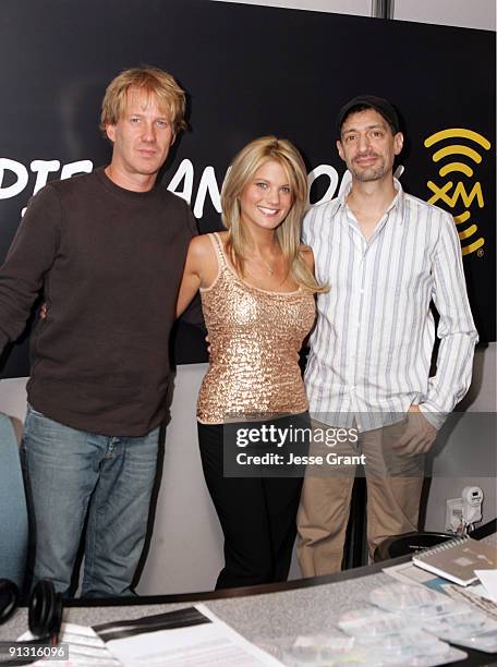 Lauren Harris, Miss FHM 2005 with Gregg "Opie" Hughes and Anthony Cumia of the "Opie & Anthony Show"