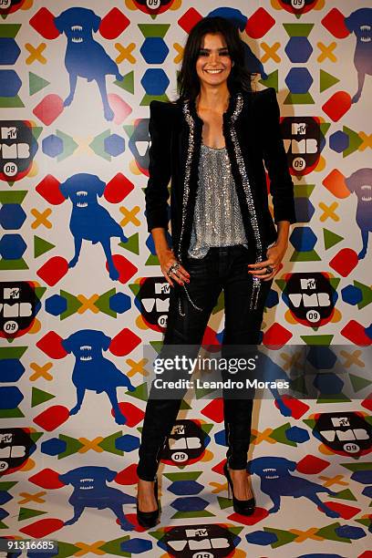 Model Carol Ribeiro poses for a photograph during the MTV's Video Music Brazil Awards 2009 at Citibank Hall on October 1, 2009 in Sao Paulo, Brazil.