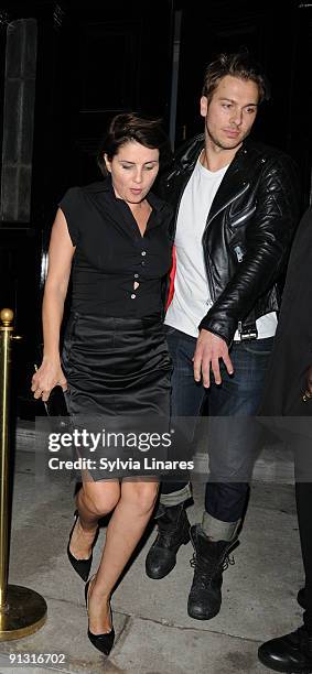 Sadie Frost leaves Home House Club on October 1, 2009 in London, England.