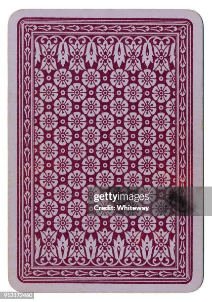 alice in wonderland playing card reverse back pattern 1898 - puce stock pictures, royalty-free photos & images