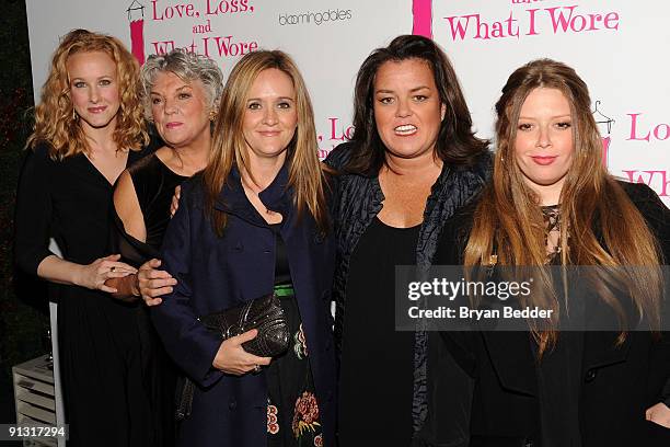 Actors Katie Finneran, Tyne Daly, Samantha Bee, Rosie O�Donnell and Natasha Lyonne attend the after party for the Off Broadway opening night of...