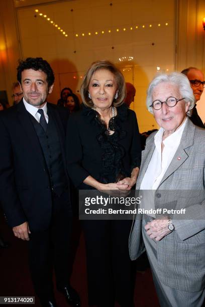 Patrick Bruel, H.I.H. Empress Farah Pahlavi and President of the "Mecenat Chirurgie Cardiaque", Professor Francine Leca attend the "Heart Gala"...