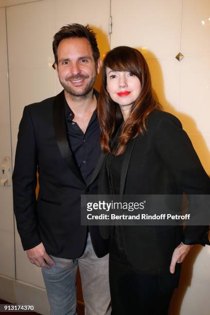 Christophe Michalak and his wife Delphine McCarty attend the "Heart Gala" Evening to benefit the "Mecenat Chirurgie Cardiaque" at Salle Gaveau on...