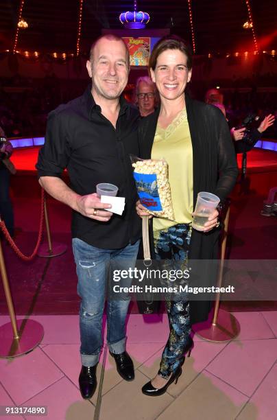 Heino Ferch and his wife Marie-Jeanette Ferch during Circus Krone celebrates premiere of 'Hommage' at Circus Krone on February 1, 2018 in Munich,...