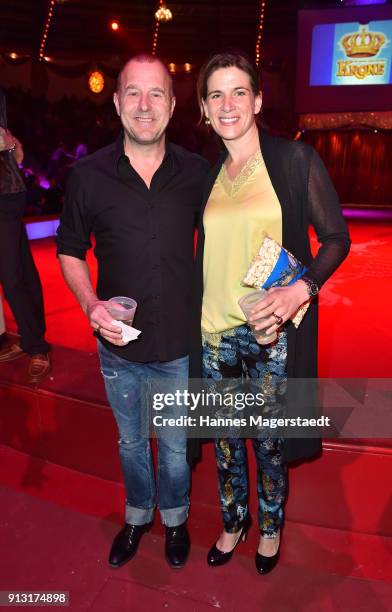 Heino Ferch and his wife Marie-Jeanette Ferch during Circus Krone celebrates premiere of 'Hommage' at Circus Krone on February 1, 2018 in Munich,...