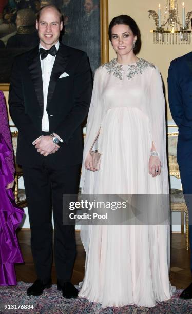 Catherine, Duchess of Cambridge and Prince William, Duke of Cambridge attend dinner at the Royal Palace on day 3 of their visit to Sweden and Norway...