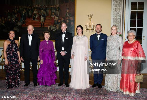 Prince William, Duke of Cambridge, Catherine, Duschess of Cambridge, Crown Princess Mette Marit of Norway and Crown Prince Haakon of Norway, King...