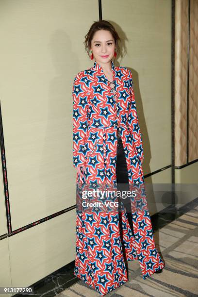 Singer Gillian Chung attends a press conference on February 1, 2018 in Hong Kong, China.