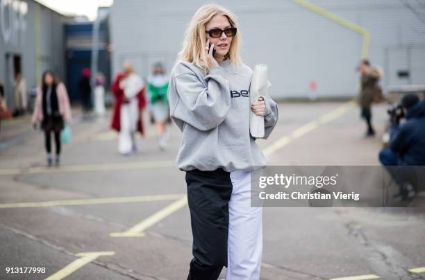 Guest outside Designers Remix during the Copenhagen Fashion Week Autumn/Winter 18 on February 1, 2018 in Copenhagen, Denmark.