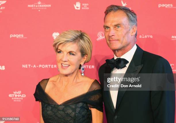Julie Bishop and David Panton attend the inaugural Museum of Applied Arts and Sciences Centre for Fashion Bal at Powerhouse Museum on February 1,...