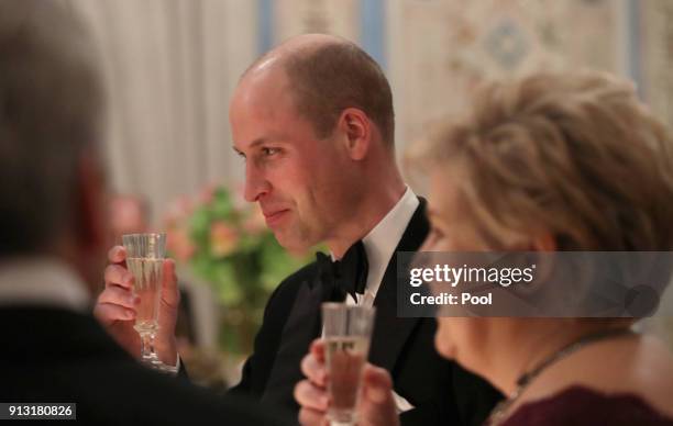 Prince William, Duke of Cambridge attends a dinner at the Royal Palace attend dinner at the Royal Palace on day 3 of their visit to Sweden and Norway...