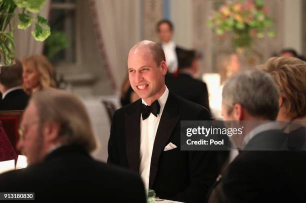 Prince William, Duke of Cambridge attends a dinner at the Royal Palace attend dinner at the Royal Palace on day 3 of their visit to Sweden and Norway...