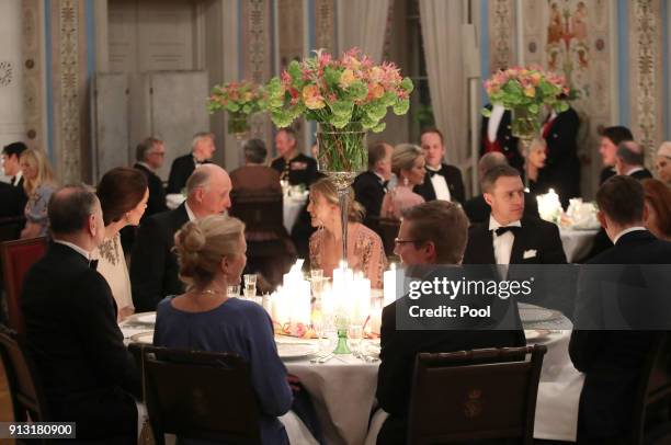 General view at the dinner at the Royal Palace on day 3 of their visit to Sweden and Norway on February 1, 2018 in Oslo, Norway.