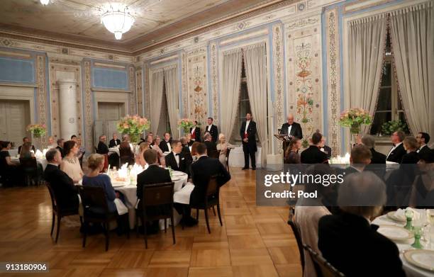 General view at the dinner at the Royal Palace on day 3 of their visit to Sweden and Norway on February 1, 2018 in Oslo, Norway.