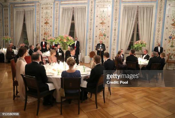 General view at the dinner at the Royal Palace on day 3 of their visit to Sweden and Norway on February 1, 2018 in Oslo, Norway.