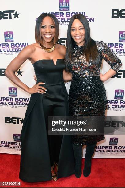 Host Yvonne Orji and EVP Head of Programming at BET, Connie Orlando at BET Presents 19th Annual Super Bowl Gospel Celebration at Bethel University on...