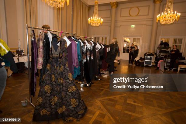 Backstage for Jesper Hovring fashion show the Copenhagen Fashion Week Autumn/Winter 18 on February 1, 2018 in Copenhagen, Denmark.