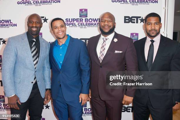 Bryan Scott, Olrick Johnson, Terrence Stephens and Cameron Newton at BET Presents 19th Annual Super Bowl Gospel Celebration at Bethel University on...