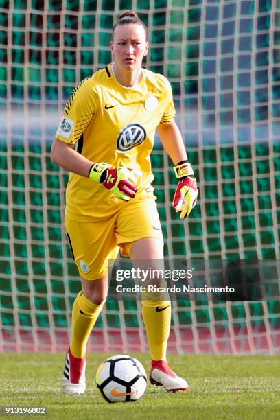 Almuth Schult of VfL Wolsburg Women during the friendly match between VfL Wolfsburg Women's and SC Huelva Women's on January 31, 2018 in Vila Real...