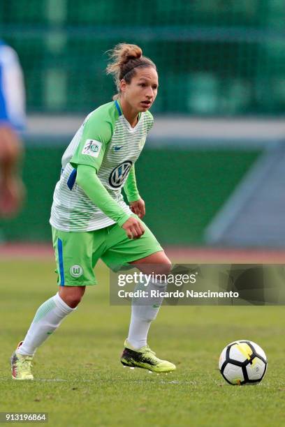 Babett Peter of VfL Wolsburg Women during the friendly match between VfL Wolfsburg Women's and SC Huelva Women's on January 31, 2018 in Vila Real...