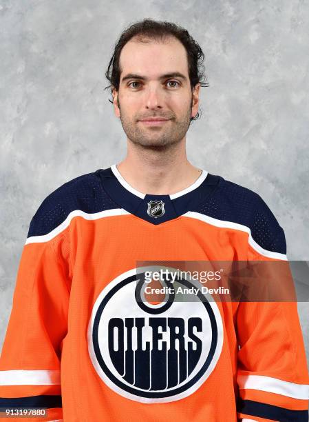 Al Montoya of the Edmonton Oilers poses for his official headshot for the 2017-2018 season on January 30, 2018 at Rogers Place in Edmonton, Alberta,...