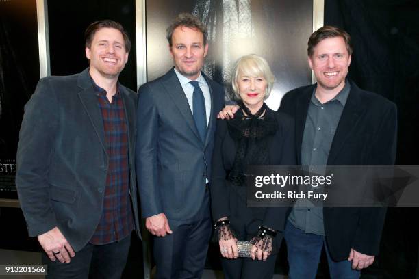 Peter Spierig, Helen Mirren, Jason Clarke, and Michael Spierig attend the premiere of CBS Films' 'Winchester' at Cinemark Playa Vista on February 1,...