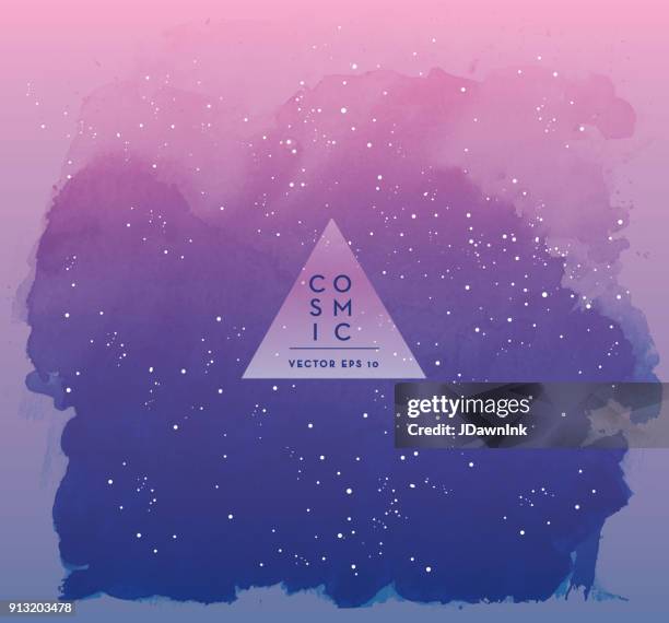 cosmic space background with watercolor texture - watercolor galaxy stock illustrations