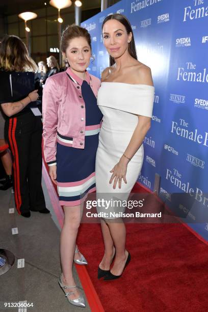 Emma Kenney and Whitney Cummings attend the premiere of IFC Films' 'The Female Brain' at ArcLight Hollywood on February 1, 2018 in Hollywood,...