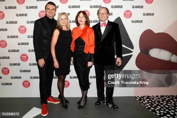 Andre Pollmann, Anja Zenzen, Jutta Englisch-Cirener and Moritz von Laffert attend the Glammy Award 2018 on February 1, 2018 in Munich, Germany.