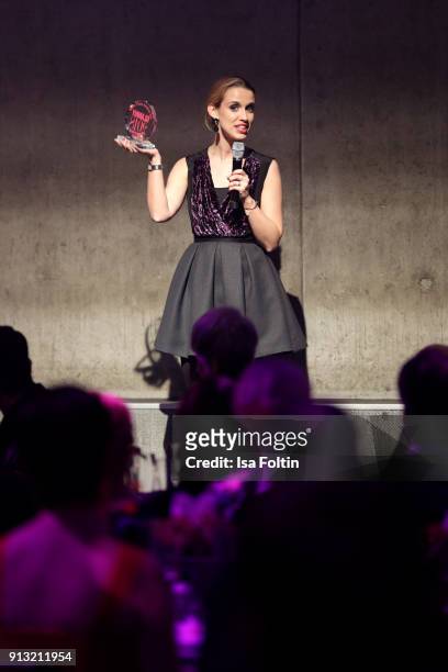 Business Leader Lancome Make-Up 'Lancome' Katharina Teufel at the Glammy Award 2018 on February 1, 2018 in Munich, Germany.