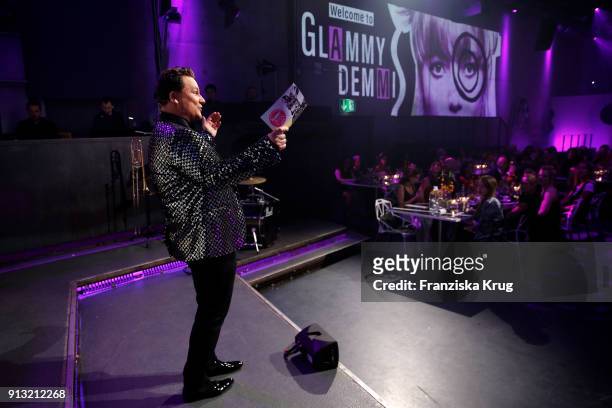 Guido Maria Kretschmer speaks on stage of the Glammy Award 2018 on February 1, 2018 in Munich, Germany.