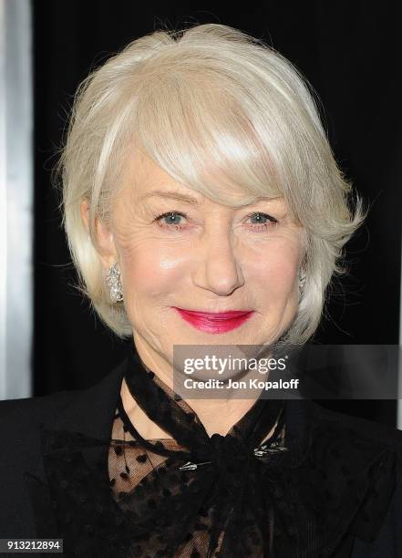 Helen Mirren attends the Los Angeles premiere "Winchester" at Cinemark Playa Vista on February 1, 2018 in Los Angeles, California.