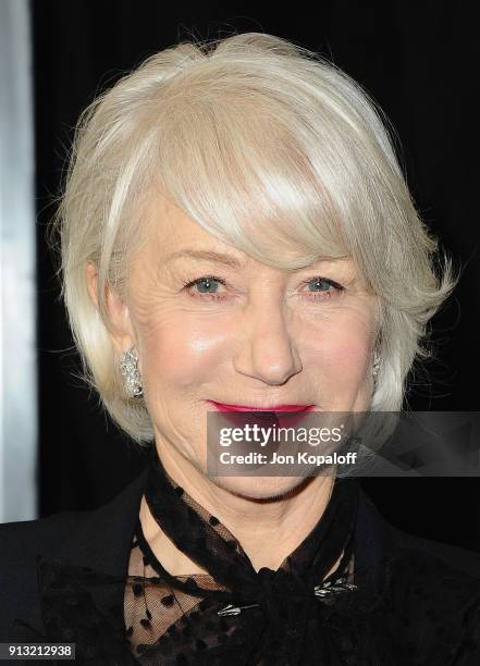 Helen Mirren attends the Los Angeles premiere "Winchester" at Cinemark Playa Vista on February 1, 2018 in Los Angeles, California.