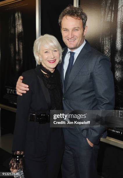 Helen Mirren and Jason Clarke attend the Los Angeles premiere "Winchester" at Cinemark Playa Vista on February 1, 2018 in Los Angeles, California.