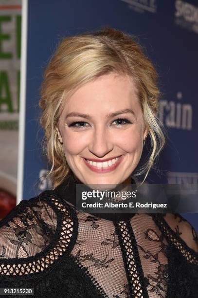 Beth Behrs attends the premiere of IFC Films' 'The Female Brain' at ArcLight Hollywood on February 1, 2018 in Hollywood, California.