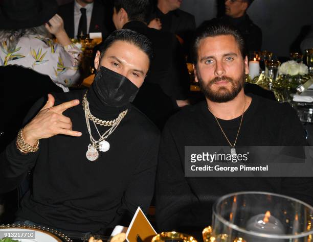 Alec Monopoly and Scott Disick celebrate The 5 year Anniversary of The Concierge Club at The Globe and Mail Centre on February 1, 2018 in Toronto,...