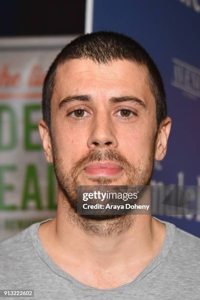 Toby Kebbell attends the premiere of IFC Films' 'The Female Brain' at ArcLight Hollywood on February 1, 2018 in Los Angeles, California.