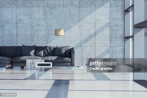 modern luxurious urban villa - big living room imagens e fotografias de stock