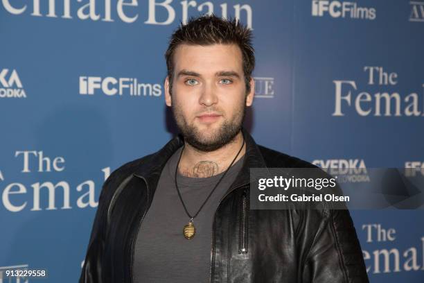 Weston Cage arrives for the premiere of IFC Films' "The Female Brain" at ArcLight Hollywood on February 1, 2018 in Hollywood, California.