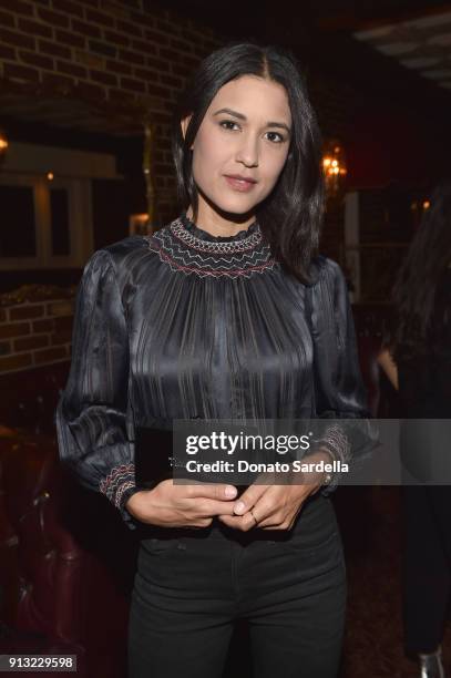 Actor Julia Jones attends Edie Parker's LA Dinner Party at La Dolce Vita on February 1, 2018 in Beverly Hills, California.