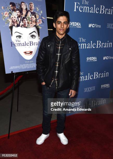 Actor Karan Brar arrives at the premiere of IFC Films' "The Female Brain" at the ArcLight Hollywood on February 1, 2018 in Hollywood, California.