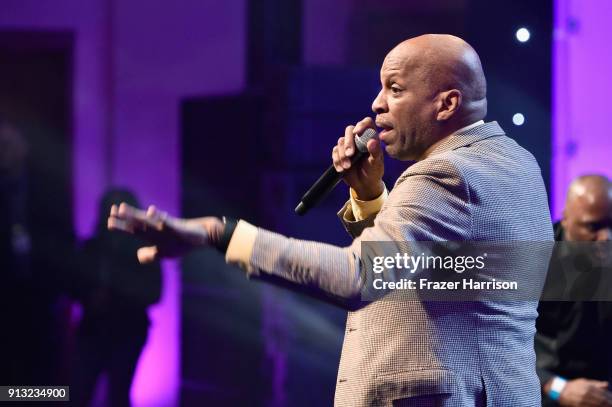 Donnie McClurkin performs onstage during BET Presents 19th Annual Super Bowl Gospel Celebration at Bethel University on February 1, 2018 in St Paul,...