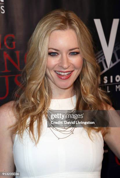 Actress Jessica Morris attends the premiere of "Living Among Us" at Ahrya Fine Arts Theater on February 1, 2018 in Beverly Hills, California.